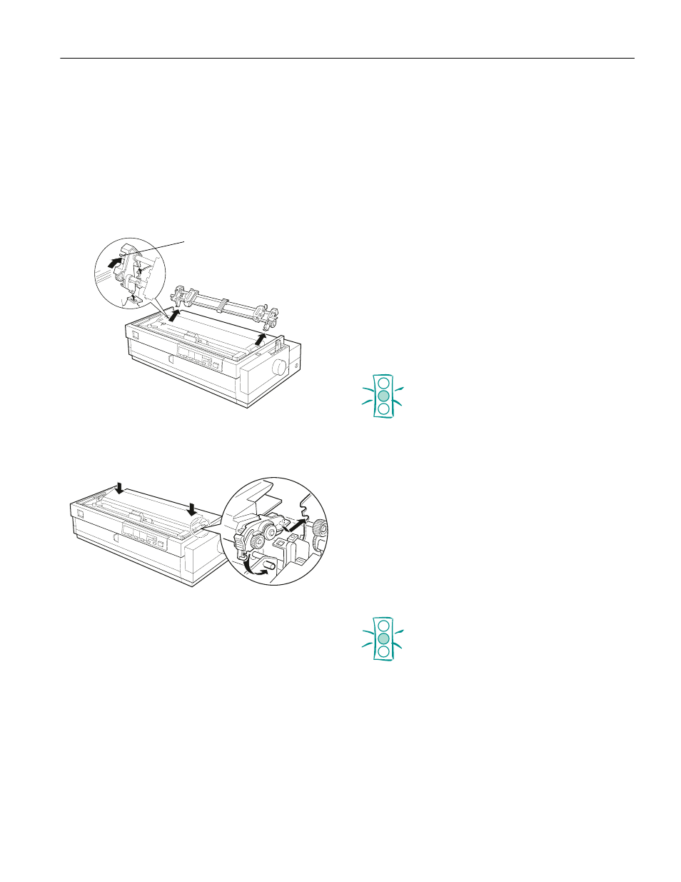 Removing the pull tractor, Switching to printing on single sheets, Switching to printing on continuous paper | Epson lq-2080 | Epson 220 User Manual | Page 21 / 28