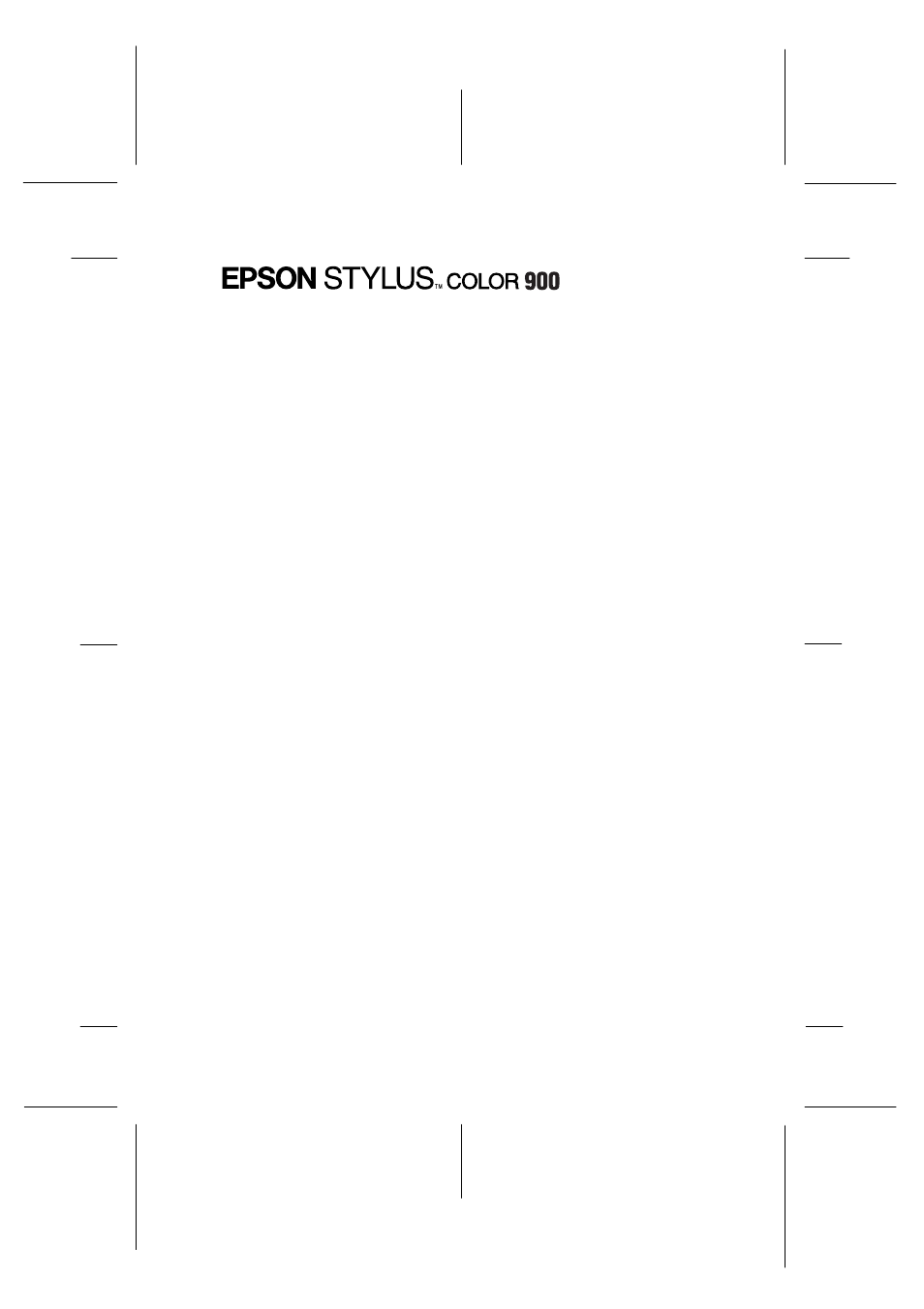 Epson 900 User Manual | 40 pages