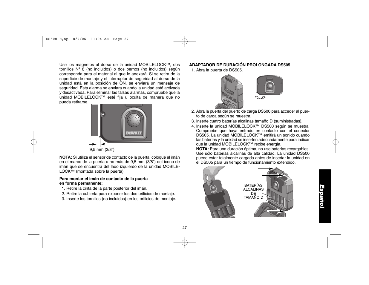 Español | Epson DS500 User Manual | Page 29 / 40