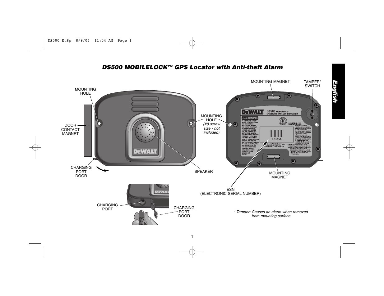 English, Ds500 mobilelock, Gps locator with anti-theft alarm | Epson DS500 User Manual | Page 3 / 40