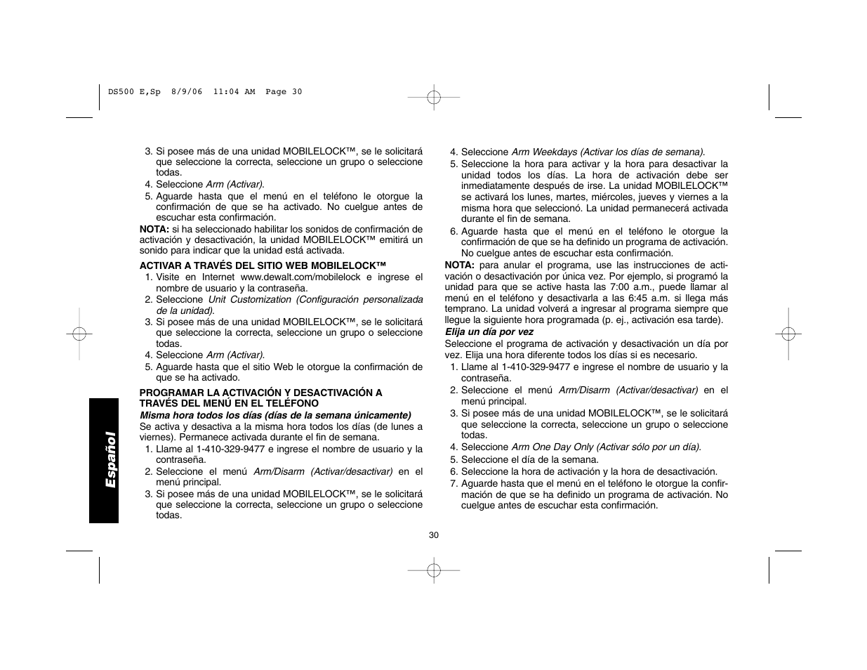 Español | Epson DS500 User Manual | Page 32 / 40