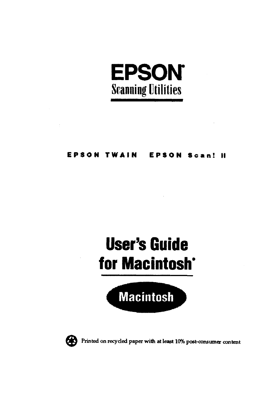 Epson Macintosh User Manual | 80 pages