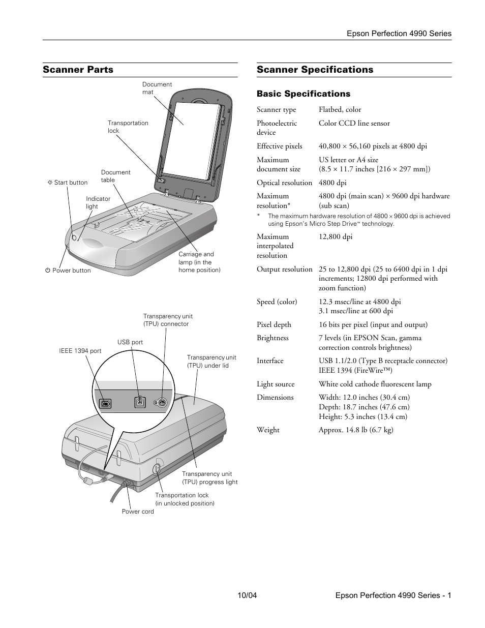 Epson Perfection 4990 Series User Manual | 6 pages