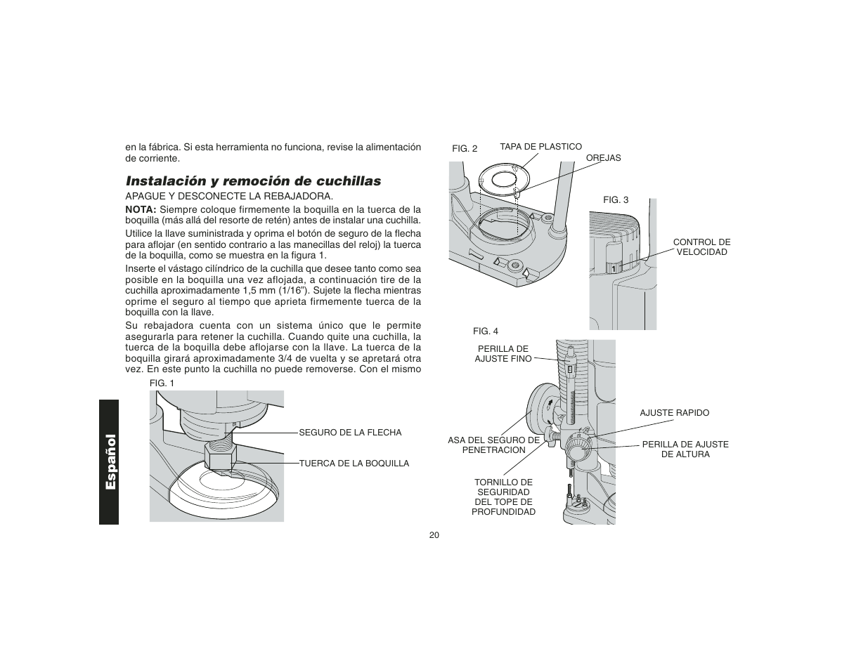 Instalación y remoción de cuchillas, Español | Epson DW621 User Manual | Page 23 / 28