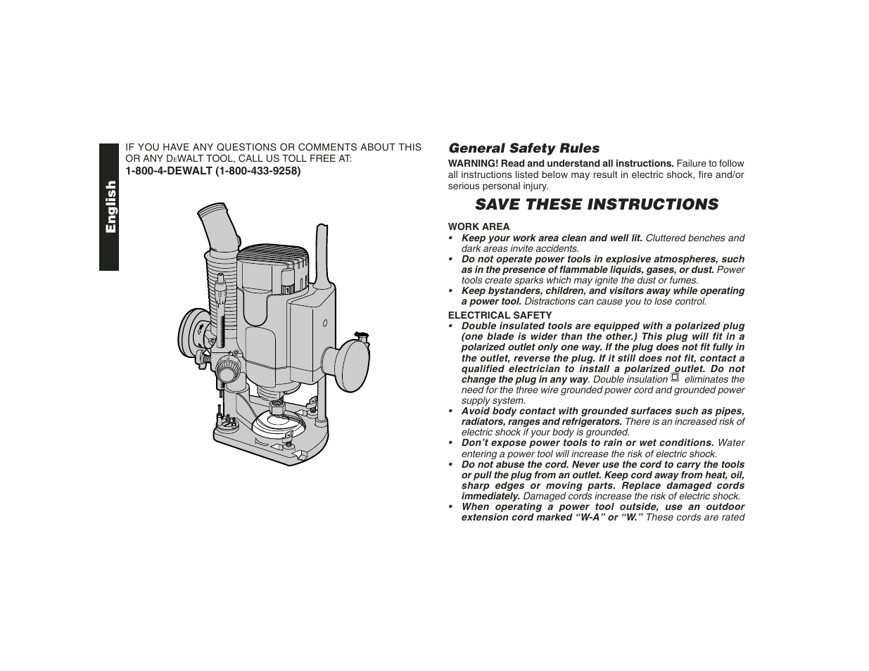 Save these instructions, English general safety rules | Epson DW621 User Manual | Page 3 / 28