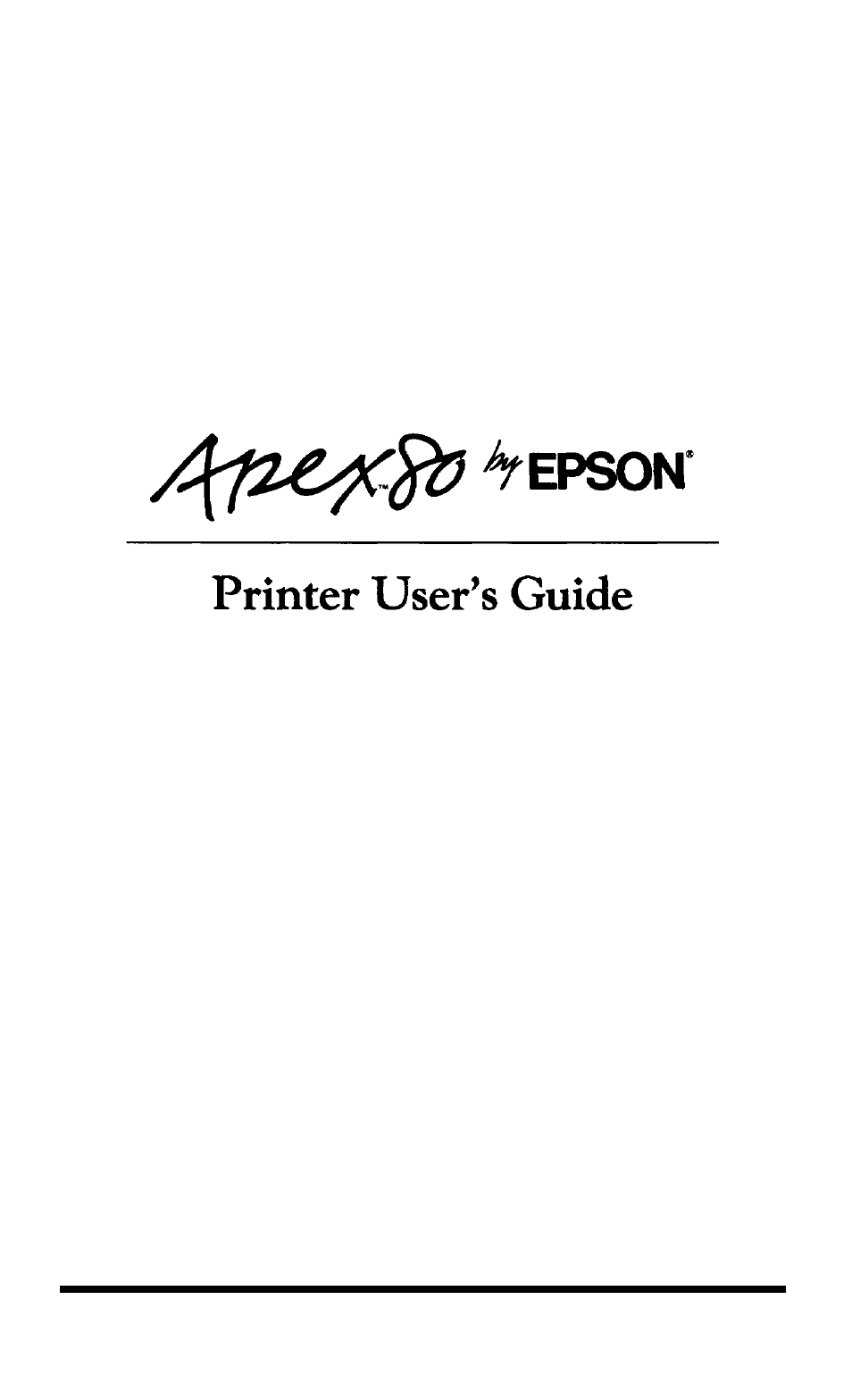 Epson Apex-80 User Manual | 149 pages
