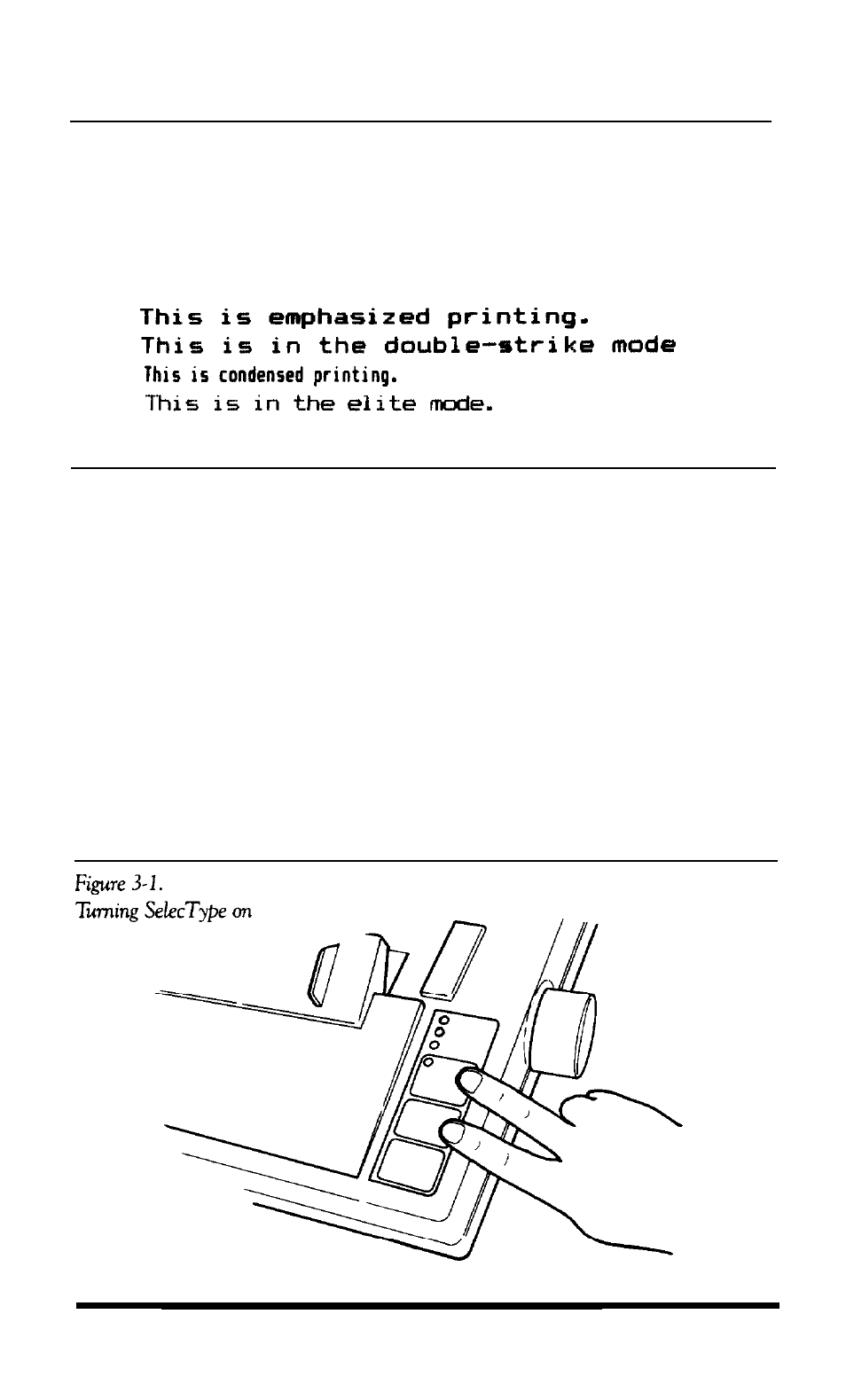 Chap 3-selectype, Selectype operation, Selectype operation -1 | Chapter 3 selectype | Epson Apex-80 User Manual | Page 39 / 149
