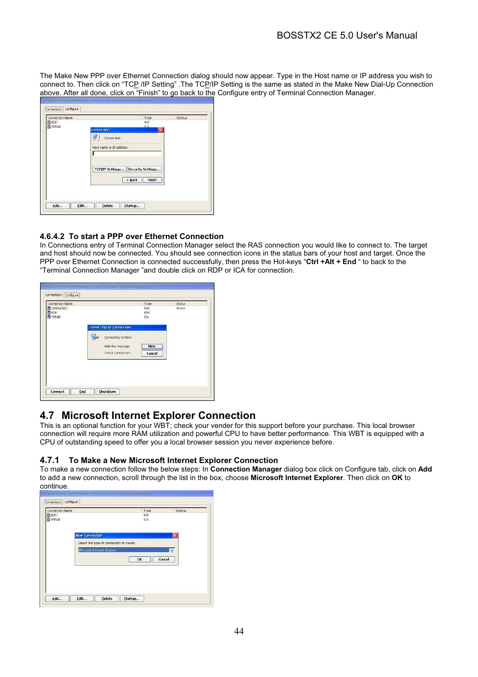 7 microsoft internet explorer connection | Epson Windows-Based Terminal BOSSTX2 CE 5.0 User Manual | Page 49 / 88