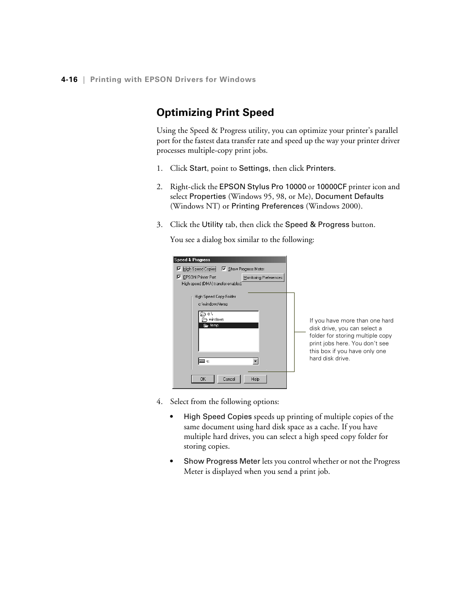 Optimizing print speed, Optimizing print speed -16 | Epson StylusPro10000 User Manual | Page 102 / 168