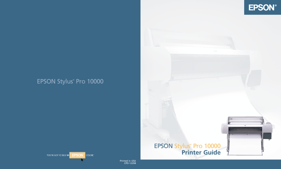 Back cover, Epson stylus | Epson StylusPro10000 User Manual | Page 168 / 168