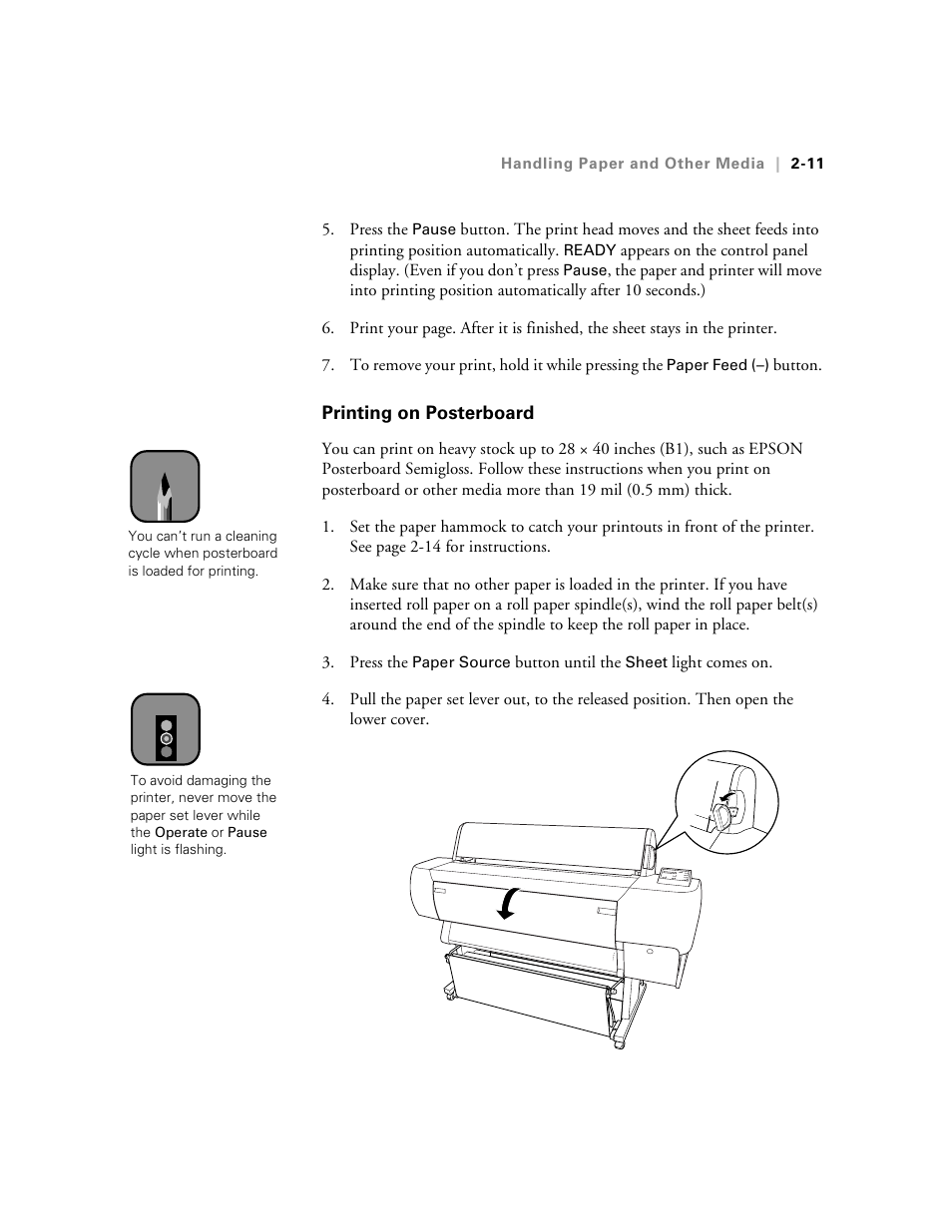 Printing on posterboard, Printing on posterboard -11 | Epson StylusPro10000 User Manual | Page 57 / 168