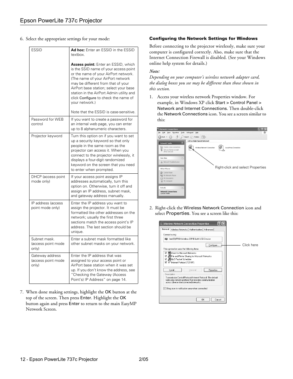 Epson powerlite 737c projector | Epson 737C User Manual | Page 12 / 23