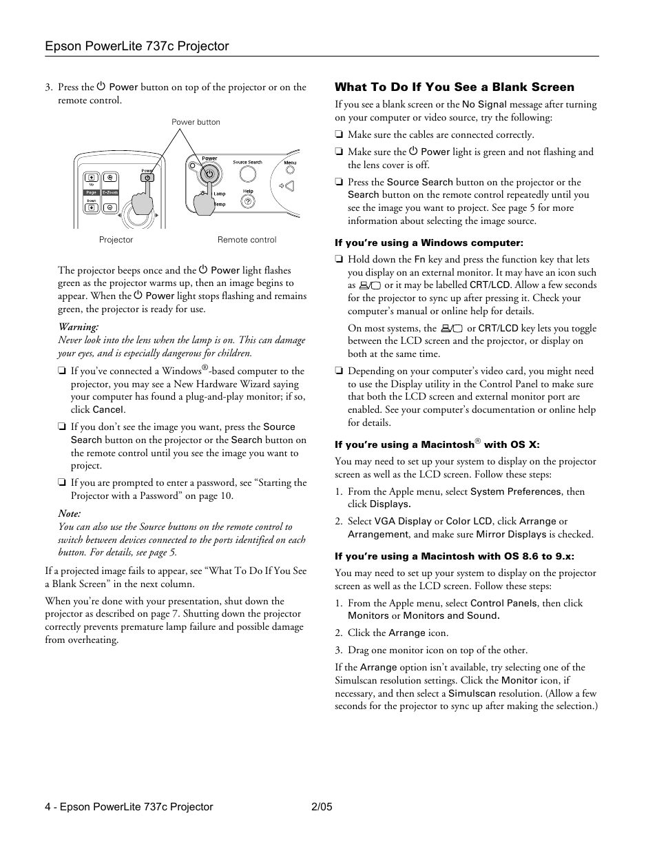 What to do if you see a blank screen | Epson 737C User Manual | Page 4 / 23