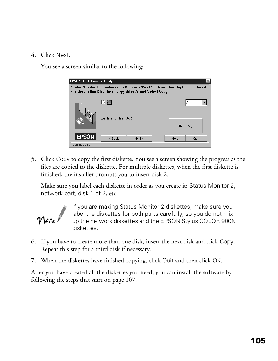 Epson 900N User Manual | Page 112 / 125
