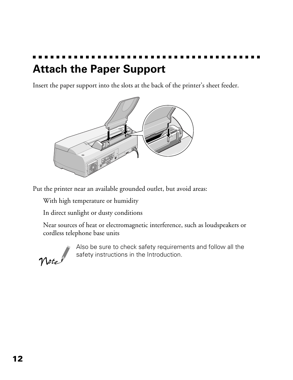 Attach the paper support | Epson 900N User Manual | Page 19 / 125