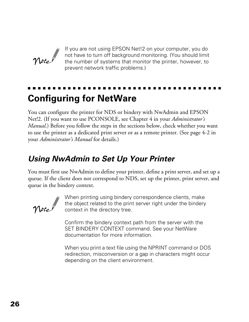 Configuring for netware, Using nwadmin to set up your printer | Epson 900N User Manual | Page 33 / 125