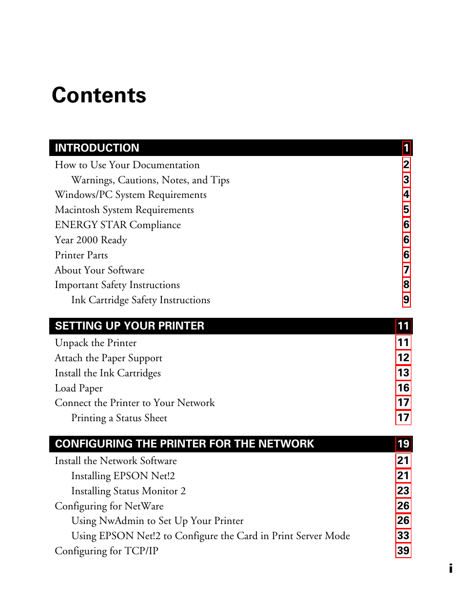 Epson 900N User Manual | Page 4 / 125