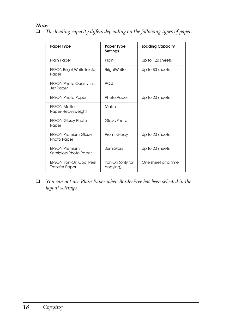 Copying | Epson RX600 User Manual | Page 18 / 89
