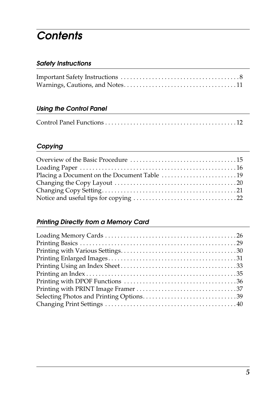 Epson RX600 User Manual | Page 5 / 89