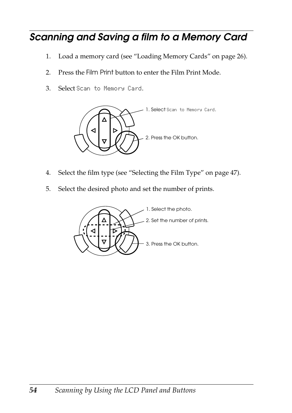 Scanning and saving a film to a memory card | Epson RX600 User Manual | Page 54 / 89