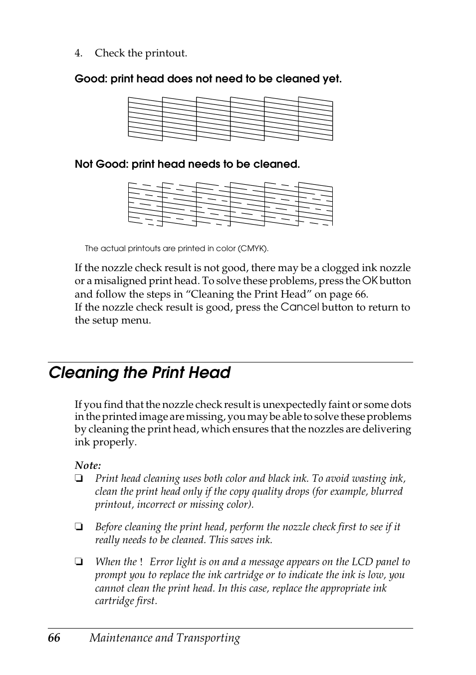 Cleaning the print head | Epson RX600 User Manual | Page 66 / 89