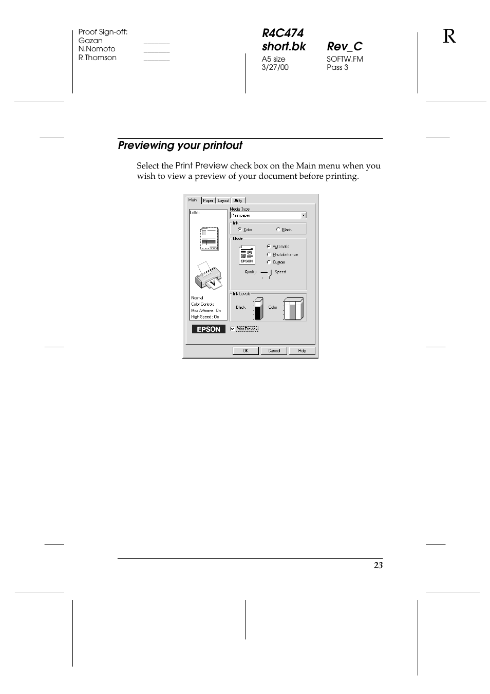 Previewing your printout, R4c474 short.bk rev_c | Epson XXX-00 User Manual | Page 29 / 78