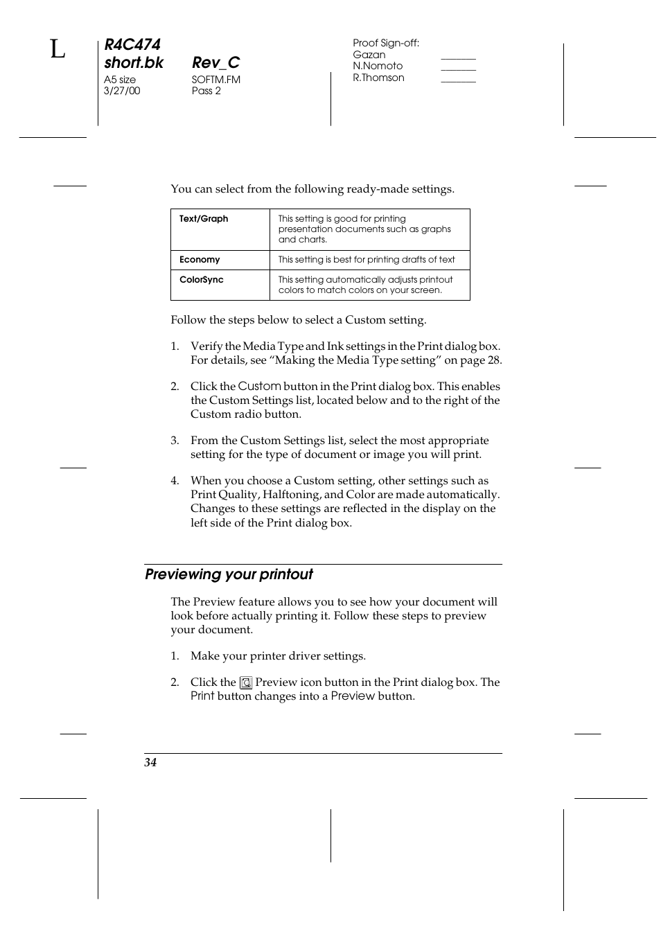 Previewing your printout, R4c474 short.bk rev_c | Epson XXX-00 User Manual | Page 40 / 78