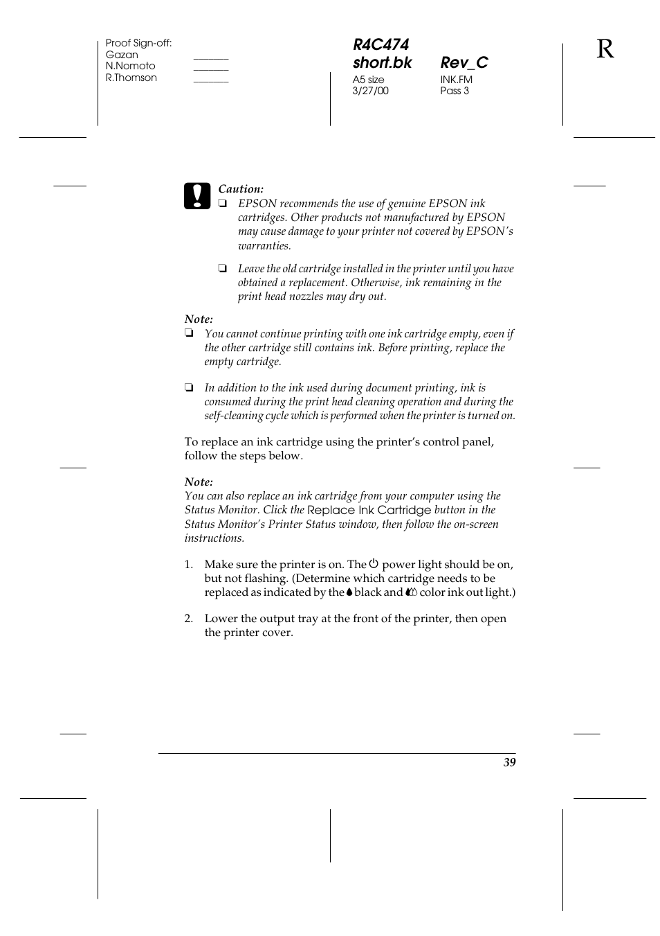 R4c474 short.bk rev_c | Epson XXX-00 User Manual | Page 45 / 78