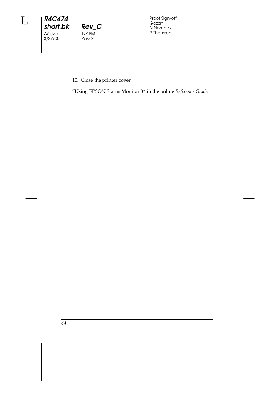 R4c474 short.bk rev_c | Epson XXX-00 User Manual | Page 50 / 78
