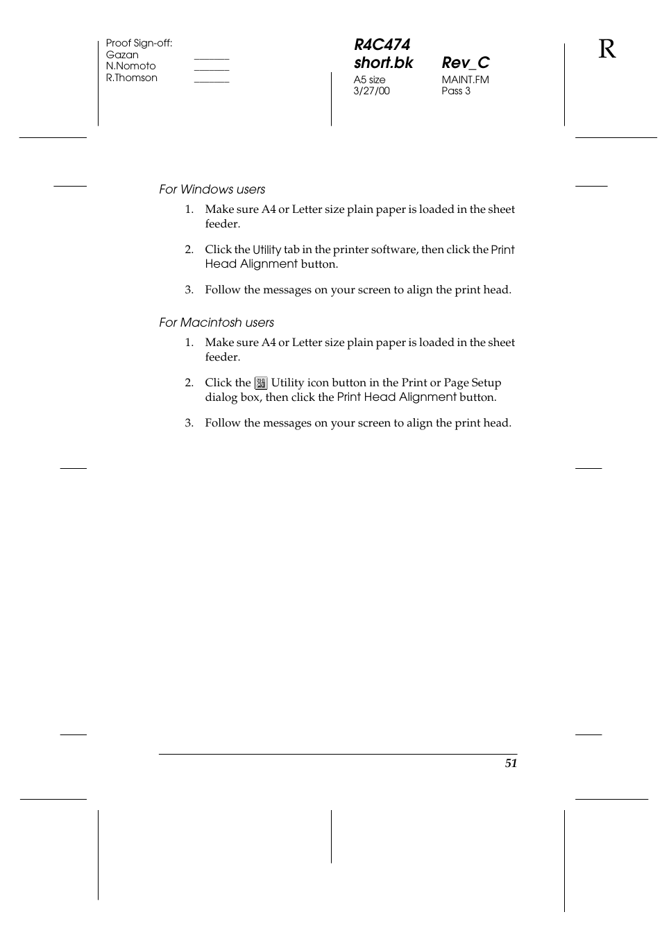 For windows users, For macintosh users, R4c474 short.bk rev_c | Epson XXX-00 User Manual | Page 57 / 78