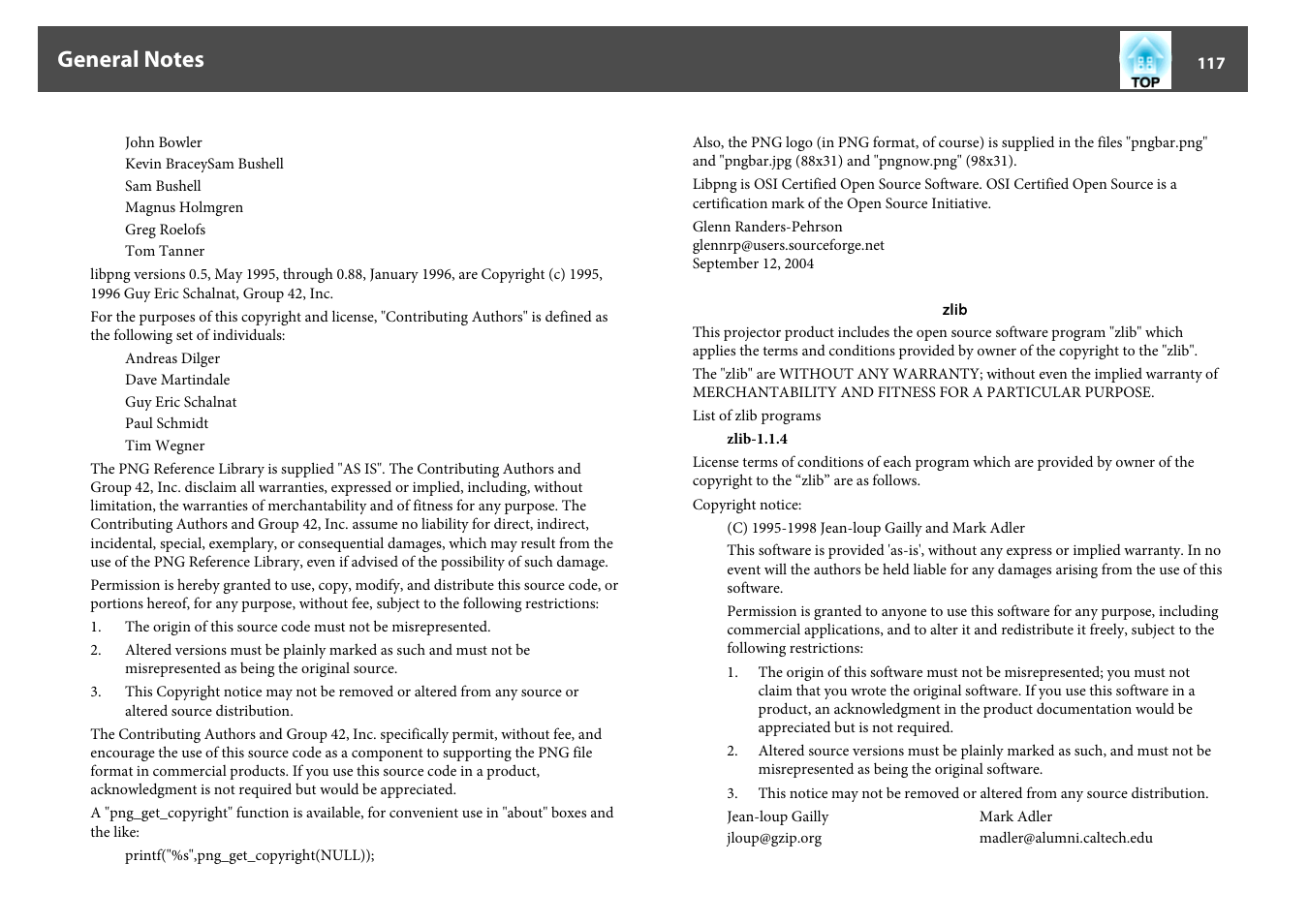 Epson EB 824 User Manual | Page 117 / 121