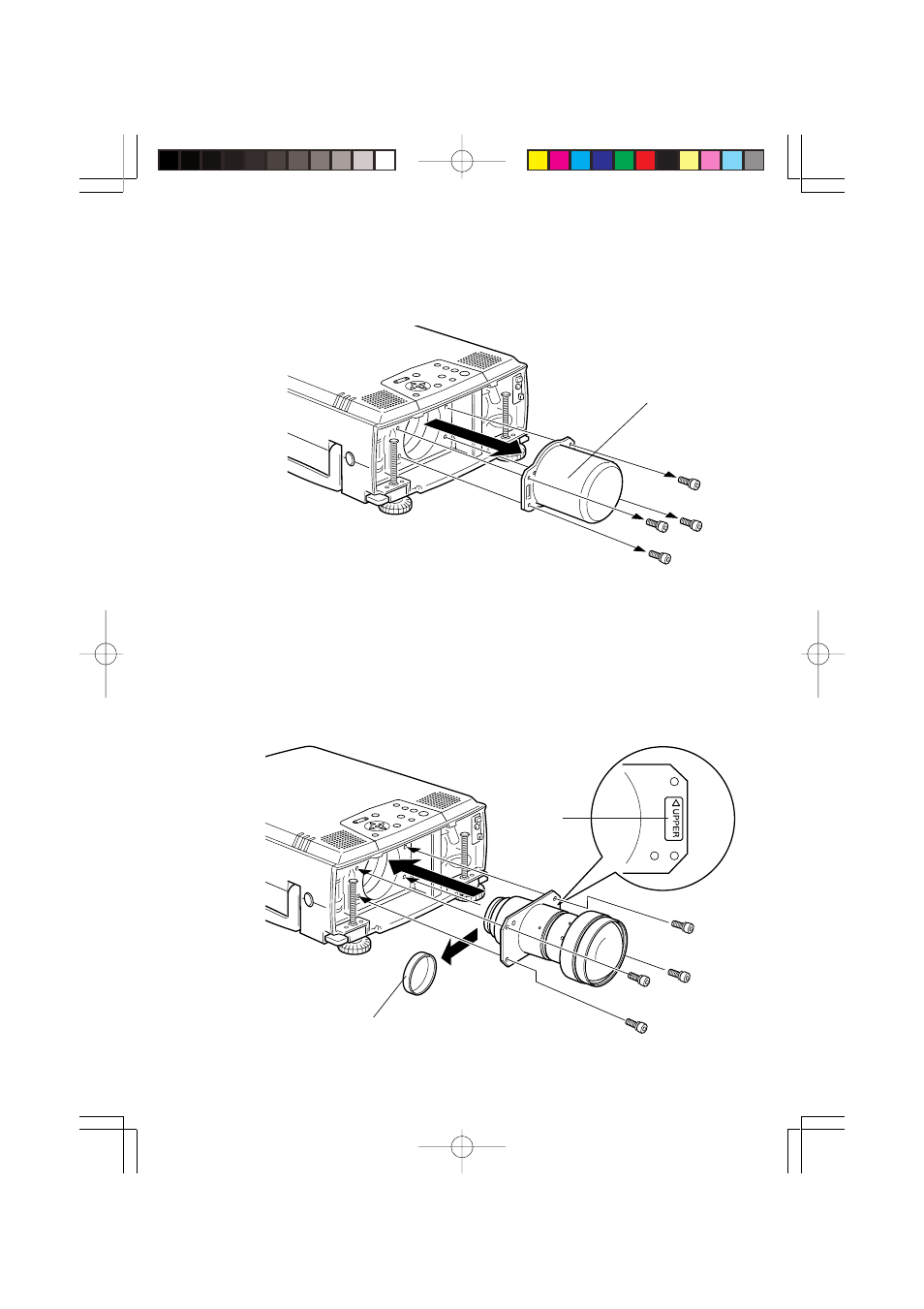 2 mounting the rear-projection wide-angle lens | Epson Long-Focal Length zoom lens ELPLL02 User Manual | Page 16 / 31