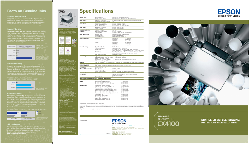 Epson Stylus CX4100 User Manual | 2 pages
