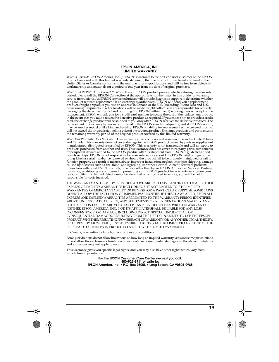 Epson 10 BASE T User Manual | Page 19 / 20