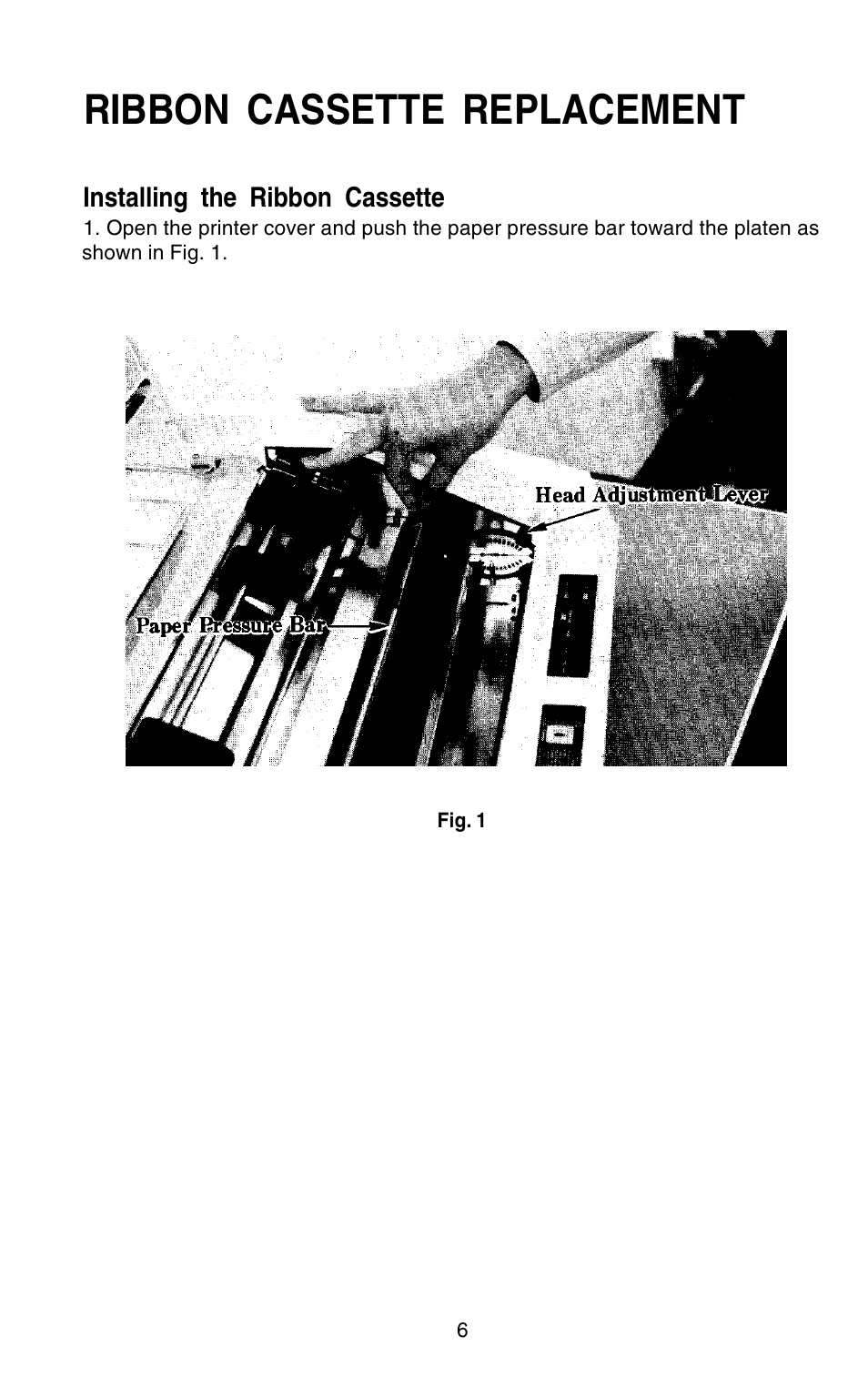 Replacement of the ribbon cassette, Ribbon cassette replacement | Epson 420i User Manual | Page 12 / 85