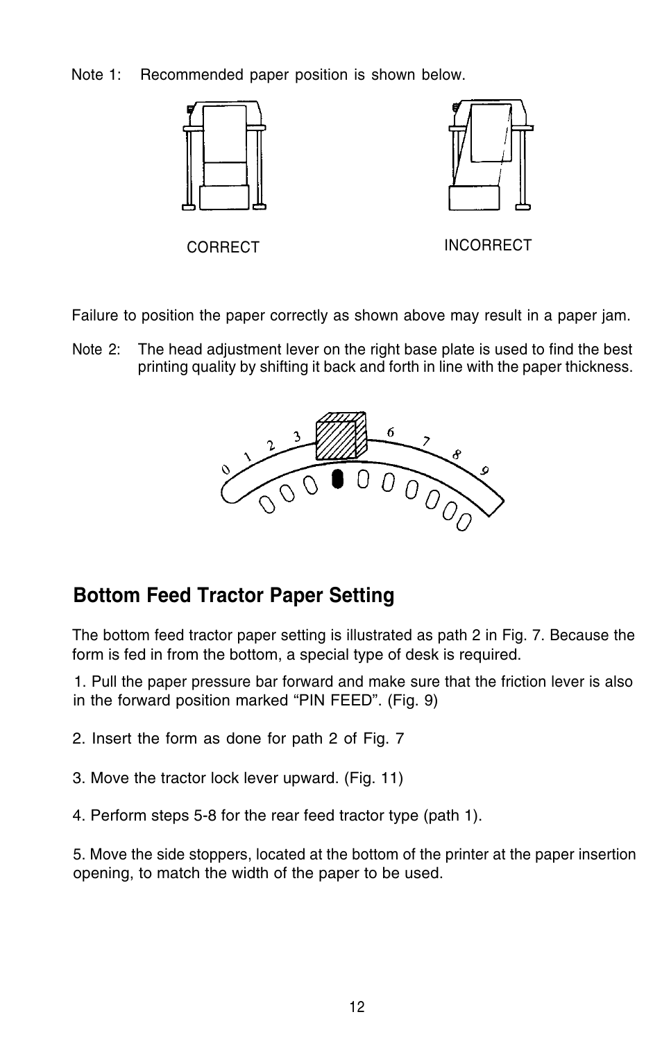 Bottom feed tractor paper setting | Epson 420i User Manual | Page 18 / 85