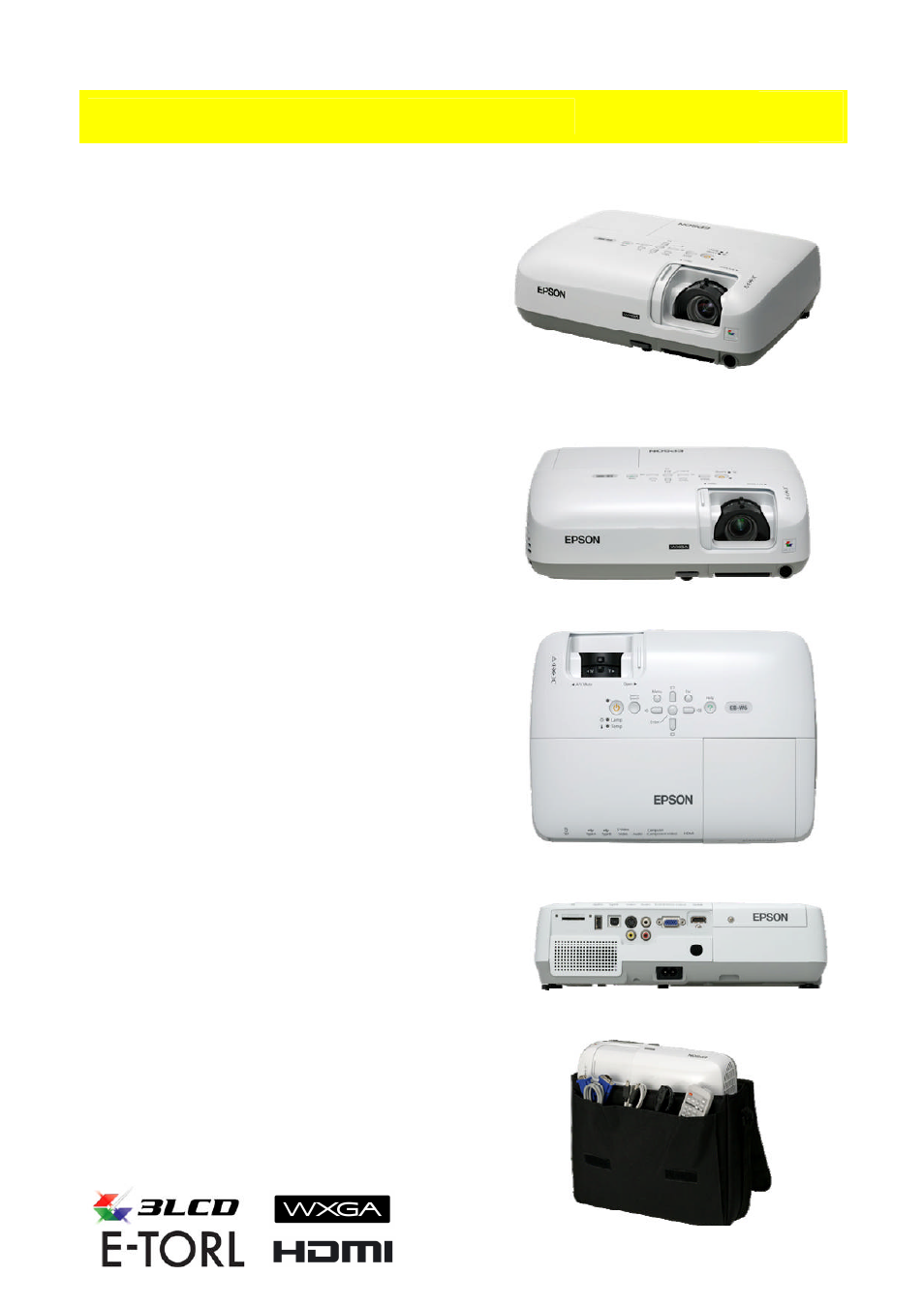 Epson E-Torl EB W6 User Manual | 3 pages