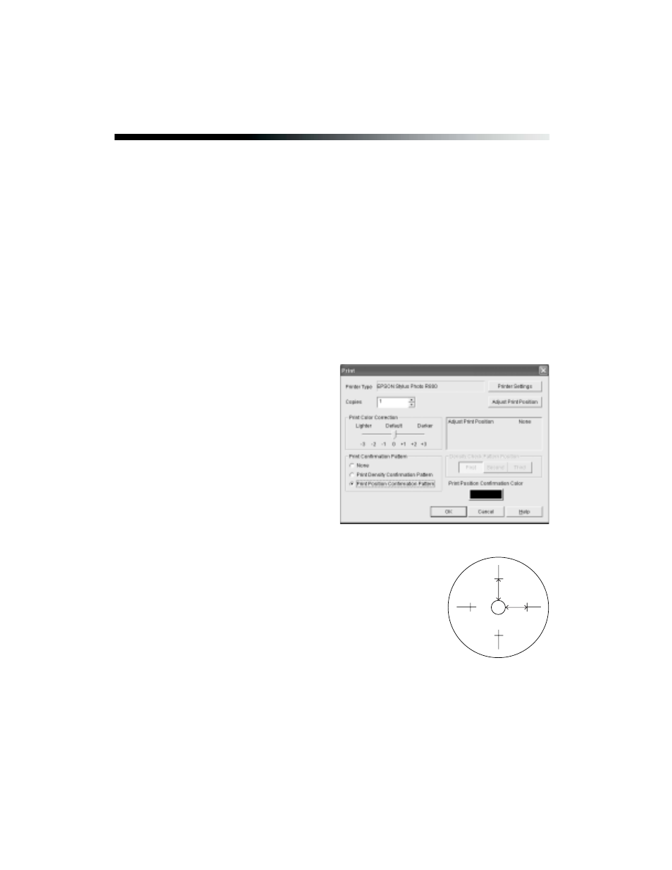 Adjusting the print position, Windows | Epson R800 User Manual | Page 70 / 116