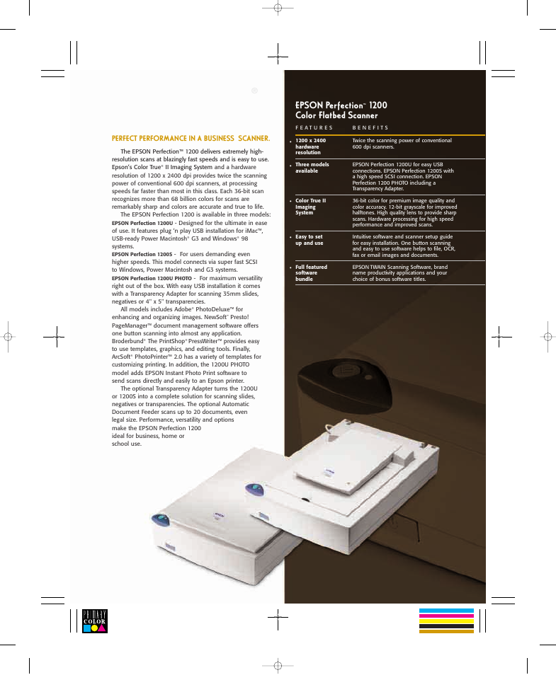 Epson Perfection Color 1200 User Manual | 2 pages