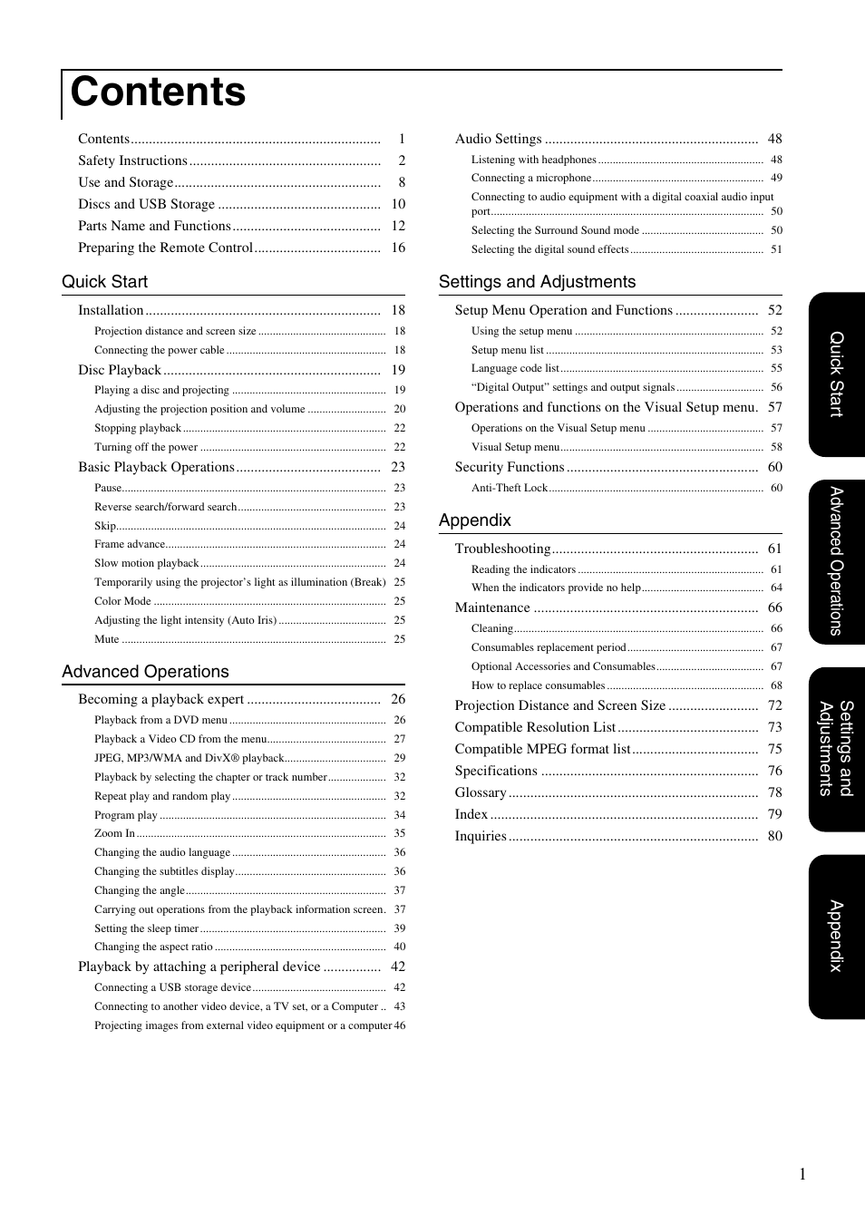 Epson DREAMIO EH-DM3 User Manual | Page 3 / 85