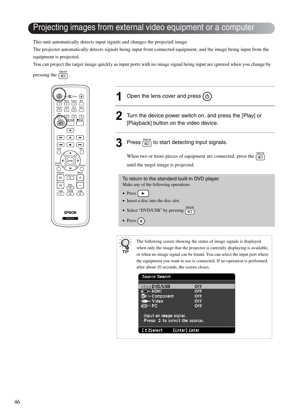 Sp. 46 | Epson DREAMIO EH-DM3 User Manual | Page 48 / 85