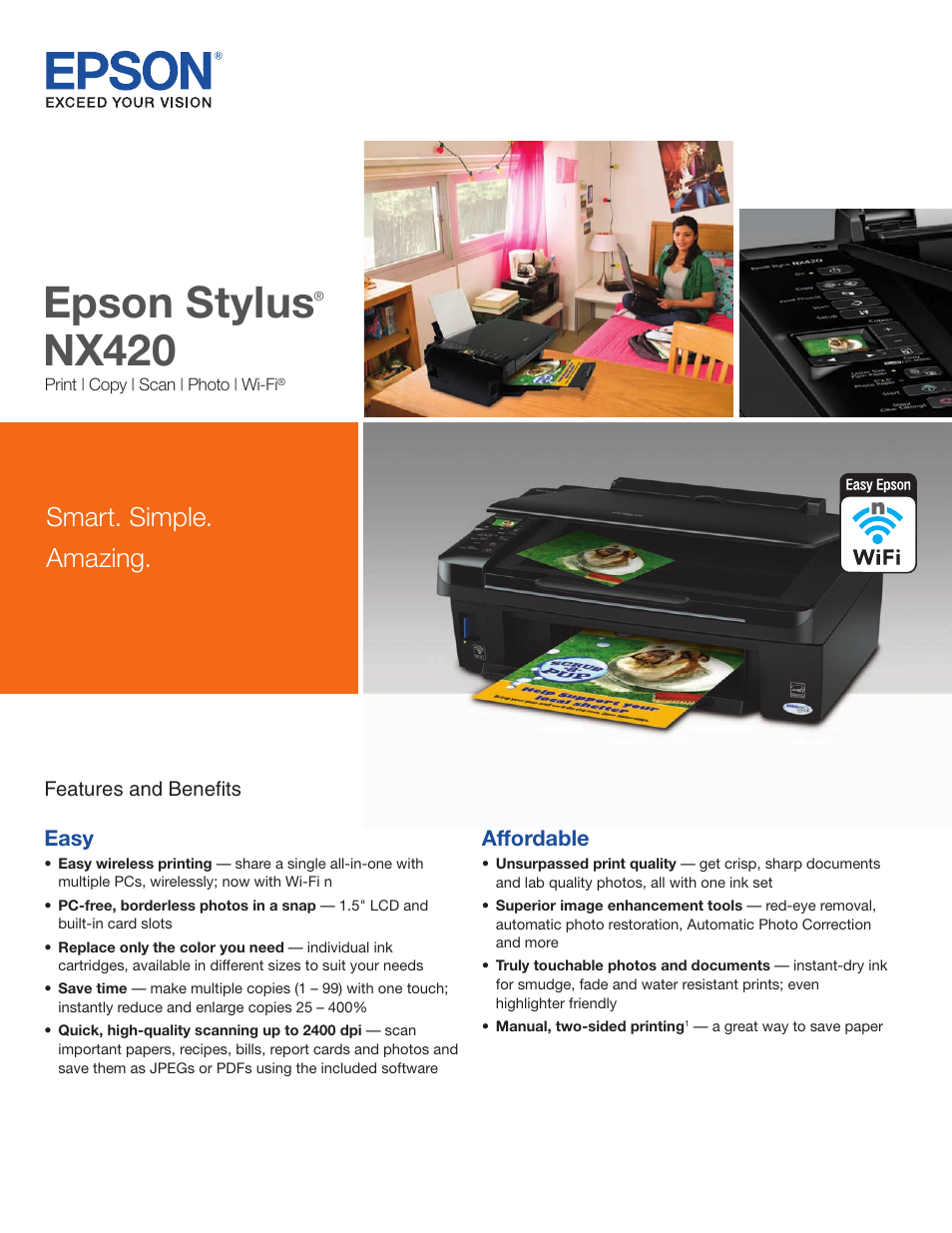 Epson Stylus NX420 User Manual | 2 pages