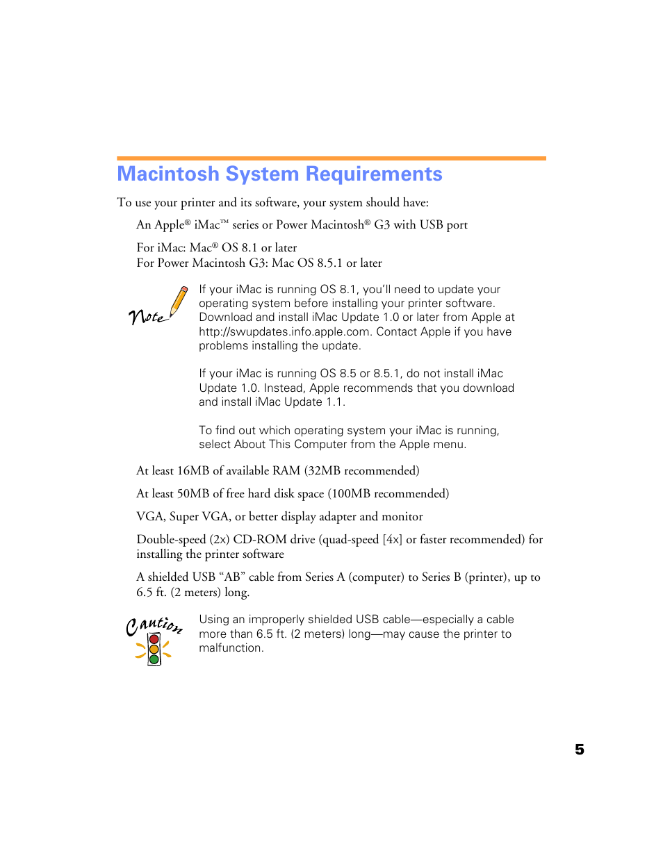 Macintosh system requirements | Epson Stylus Color 760/860 User Manual | Page 11 / 74