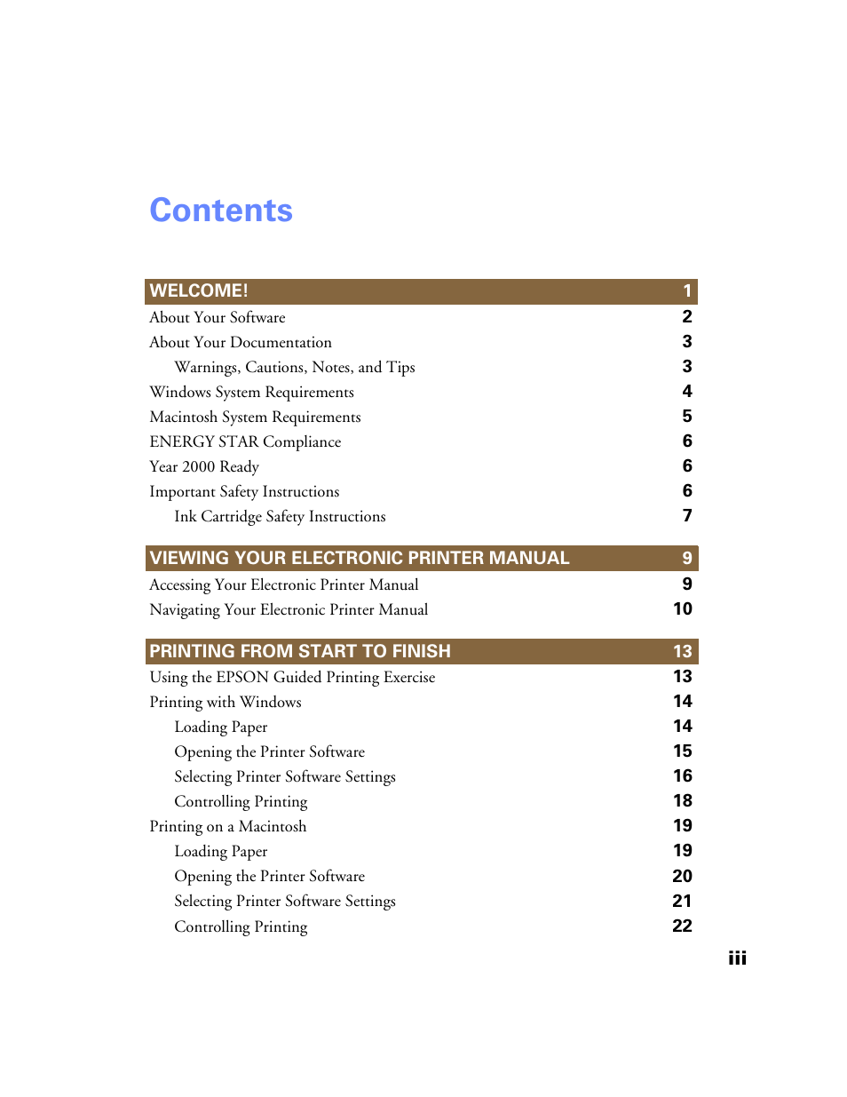 Epson Stylus Color 760/860 User Manual | Page 3 / 74