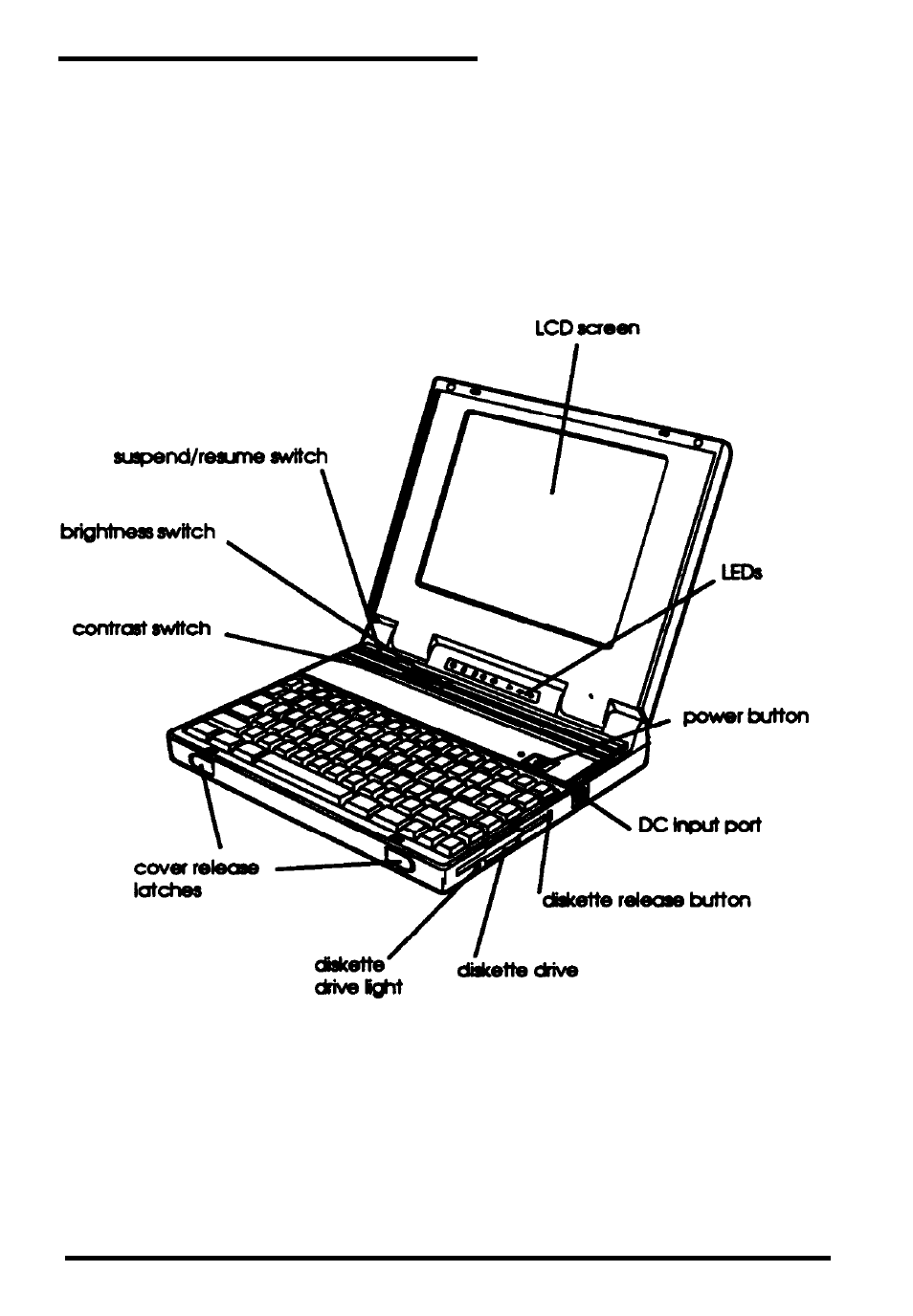 Identifying the system parts, Front view | Epson 500 Series User Manual | Page 17 / 121