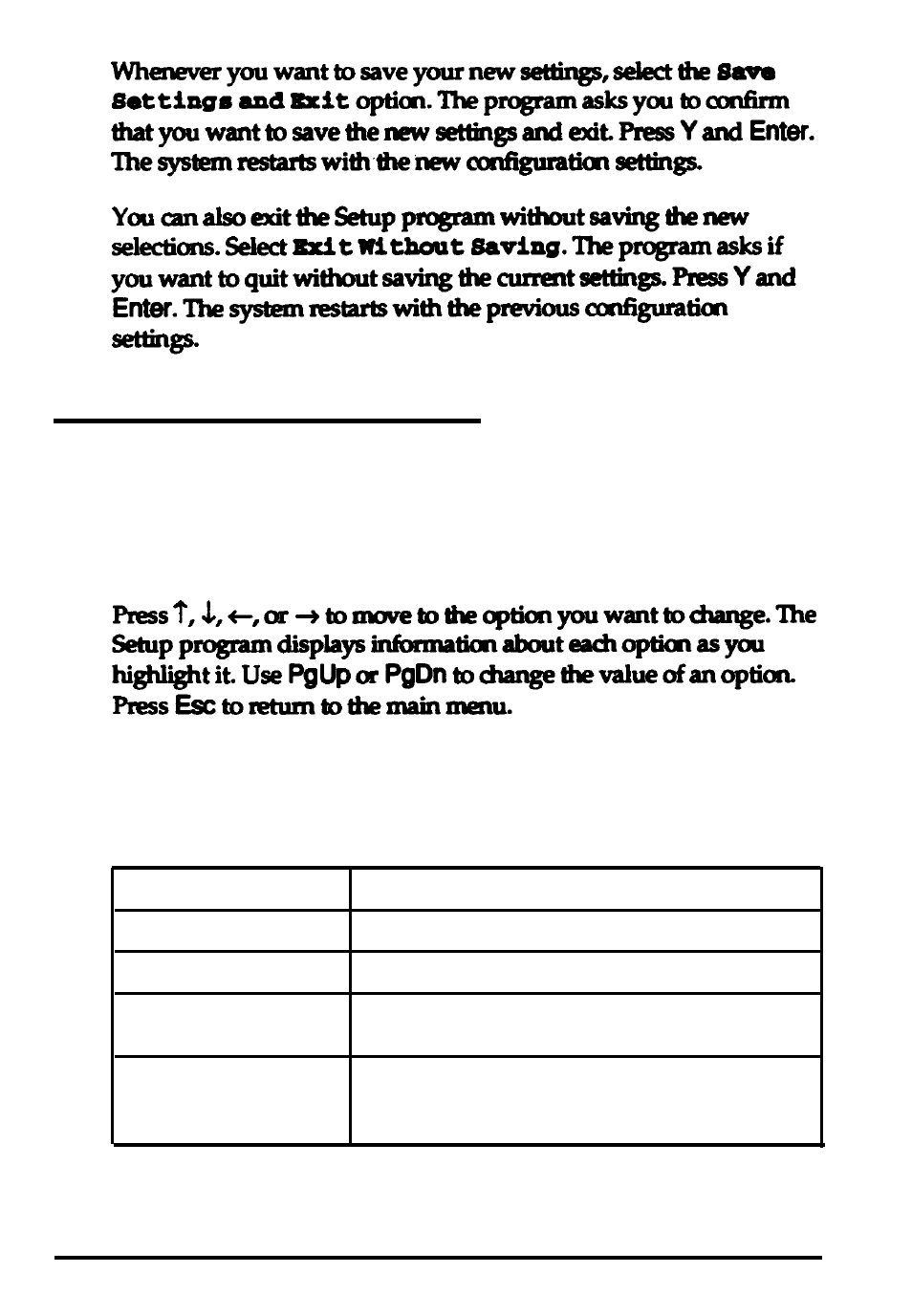 Changing the basic settings, 4 running setup, Basic settings | Hard disk c: type | Epson 500 Series User Manual | Page 67 / 121