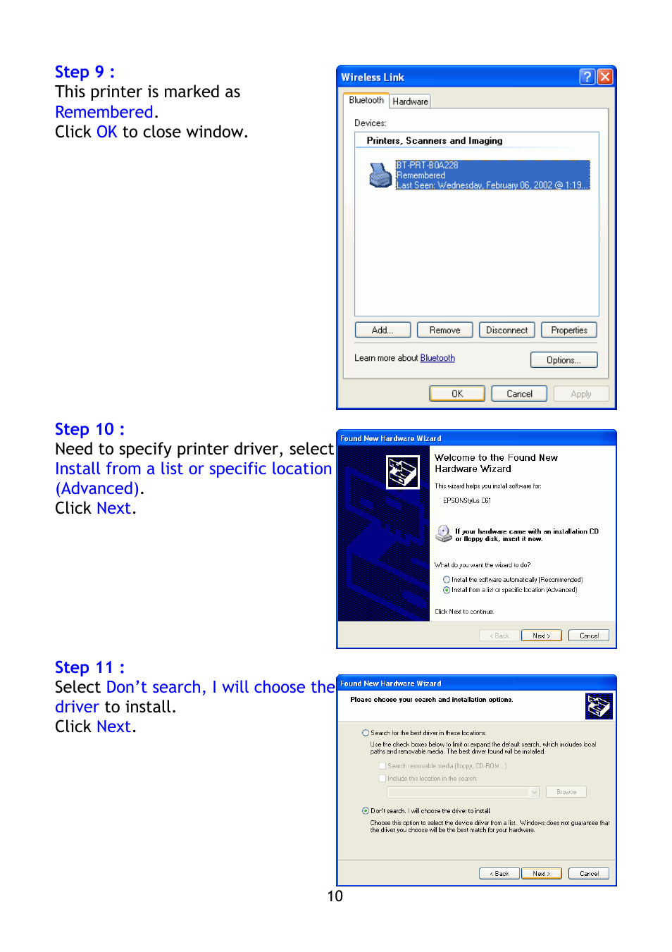 Epson BT-0260 User Manual | Page 13 / 36