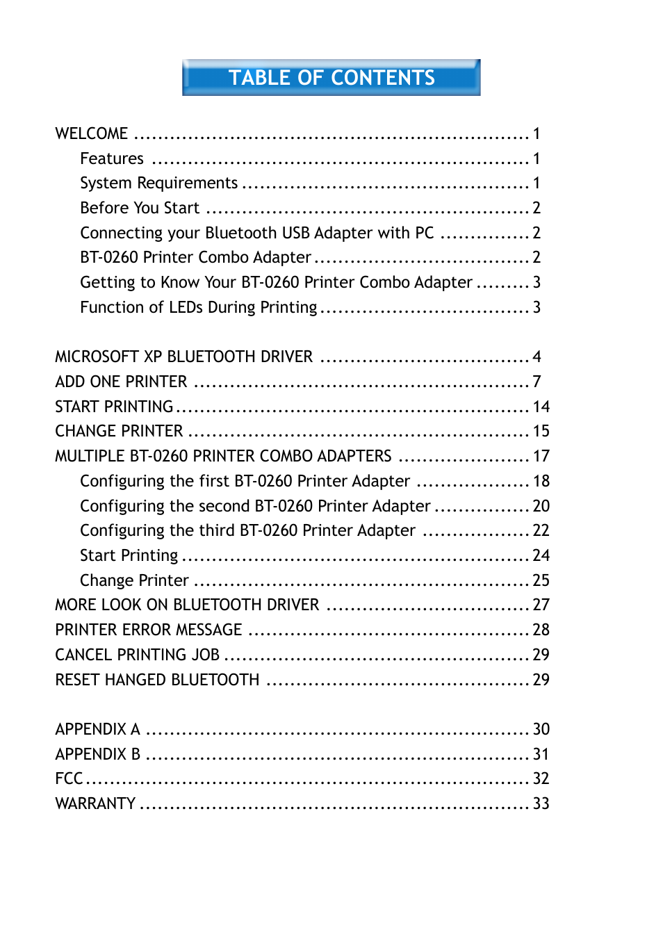 Epson BT-0260 User Manual | Page 3 / 36