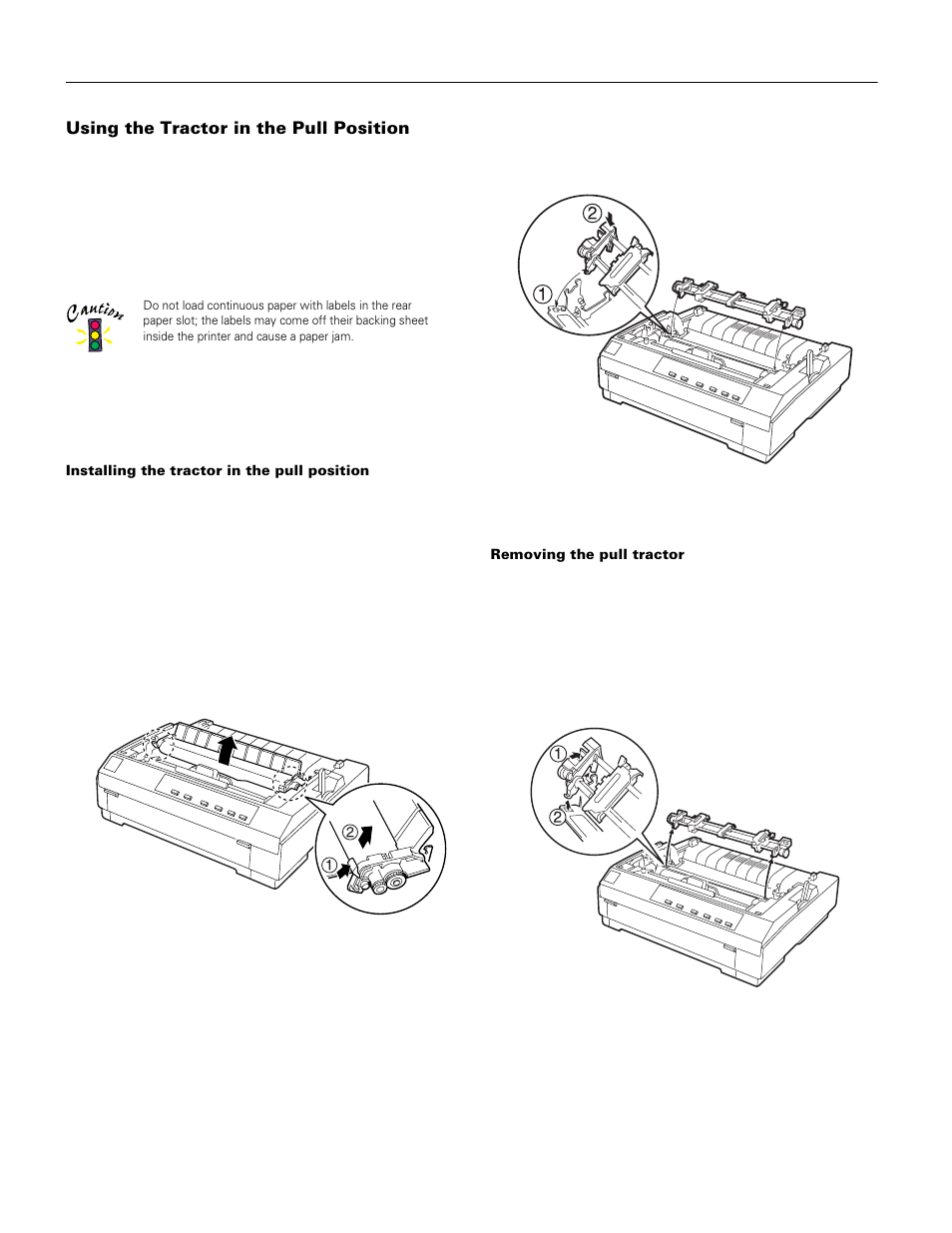 Using the tractor in the pull position | Epson LQ-570e User Manual | Page 12 / 18