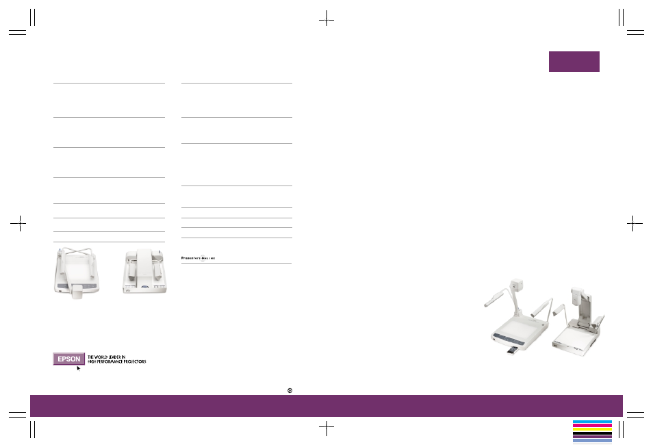 Epson ELPDC02 High Resolution Document Imager User Manual | 2 pages